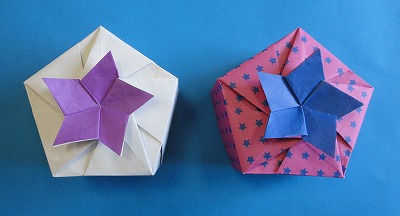 桔梗の五角形箱 ミッチーママの折り紙ルーム