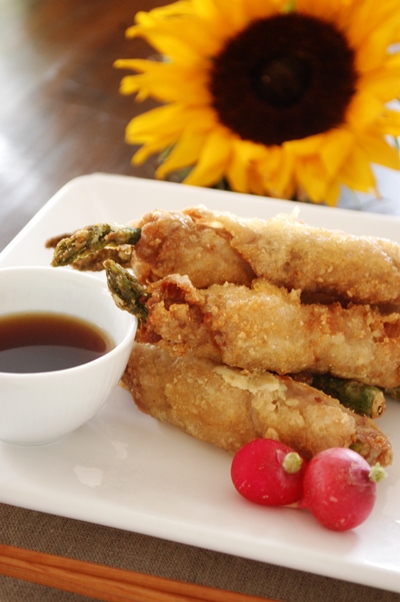 豚のアスパラ巻き竜田揚げ焼き&日本滞在記(9)釣った魚で乾杯_d0104926_1554696.jpg