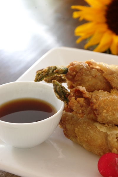 豚のアスパラ巻き竜田揚げ焼き&日本滞在記(9)釣った魚で乾杯_d0104926_22829.jpg