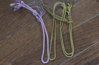 仕覆製作が続きます 仕掛かり3個目 3 長緒を組む : よしの