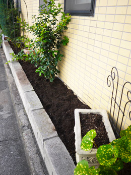 細長い花壇のお手入れ 土の再生と配置の工夫 花とテーブルblog