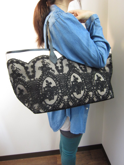 クーラ COOLA アンティークレースコットンBag　　１０６１４－L_e0076692_17235826.jpg