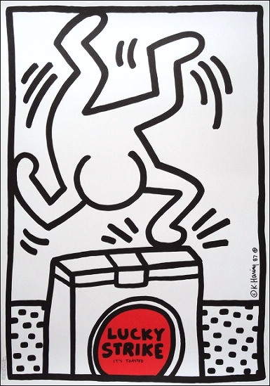 キース・へリングのポスター「Lucky Strike Poster」（1987 