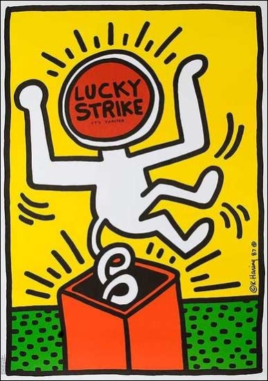 キース・へリングのポスター「Lucky Strike Poster」（1987 