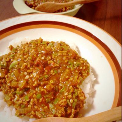 モロヘイヤカレーならぬ、オクラカレー_c0270283_14193456.jpg