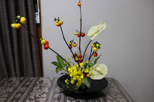 花茄子を生ける おかやんの花日記