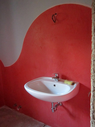染まりゆく壁　整うトイレ、まだまだ続く改築作業_f0234936_21493790.jpg