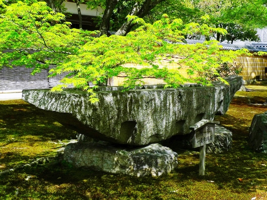 鹿苑寺一文字型手水鉢(舟型手水鉢) : 男のロマンは女の不満 鹿苑寺一文字型手水鉢(舟型手水鉢) : 男のロマンは女の不満