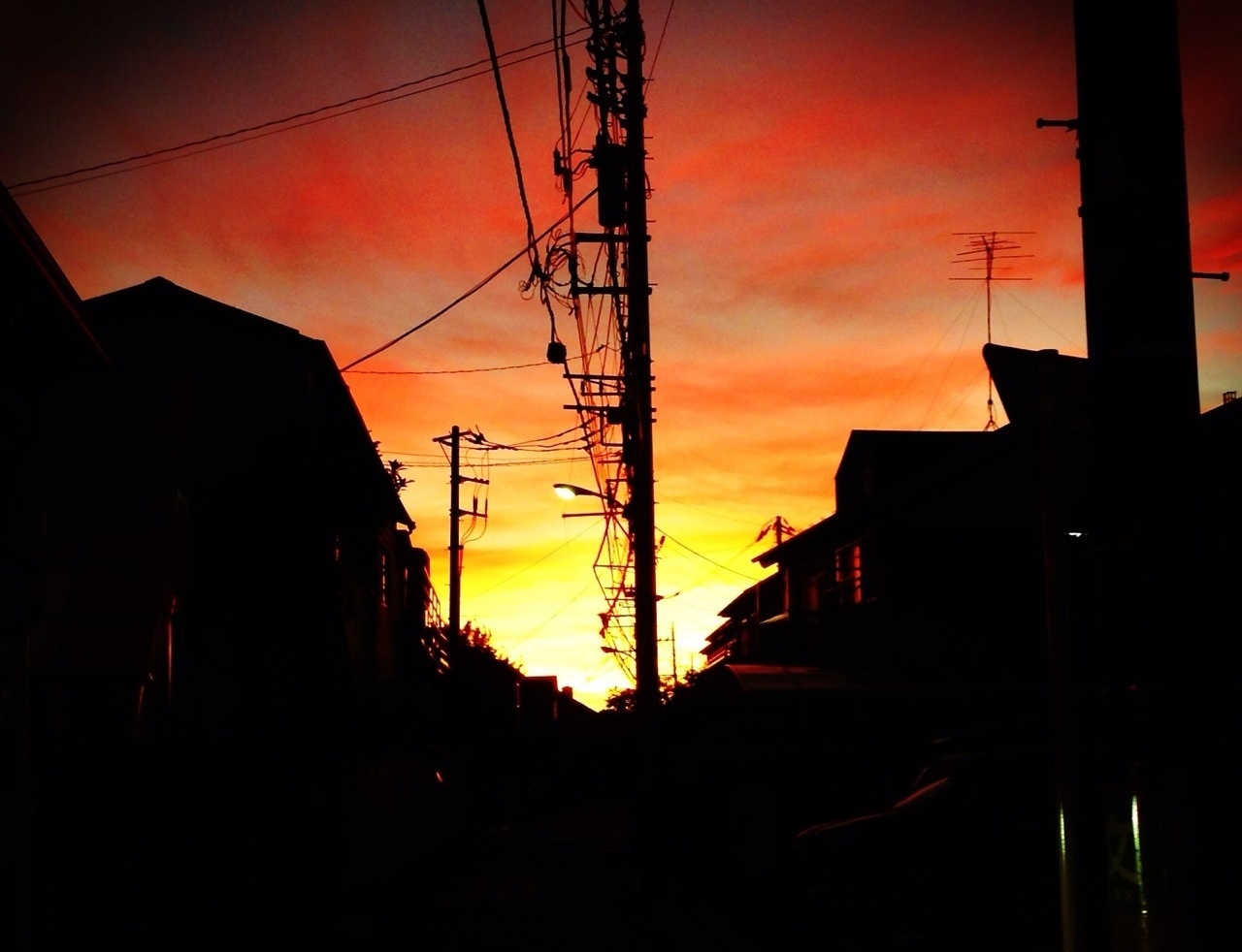 台風のあとの夕焼け空。_b0298740_1405789.jpg