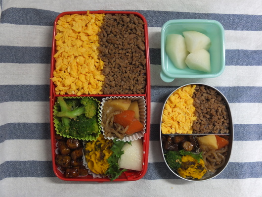 二色丼弁当☆幼稚園 ＆ ヘアメイクリハーサル_c0269855_163868.jpg