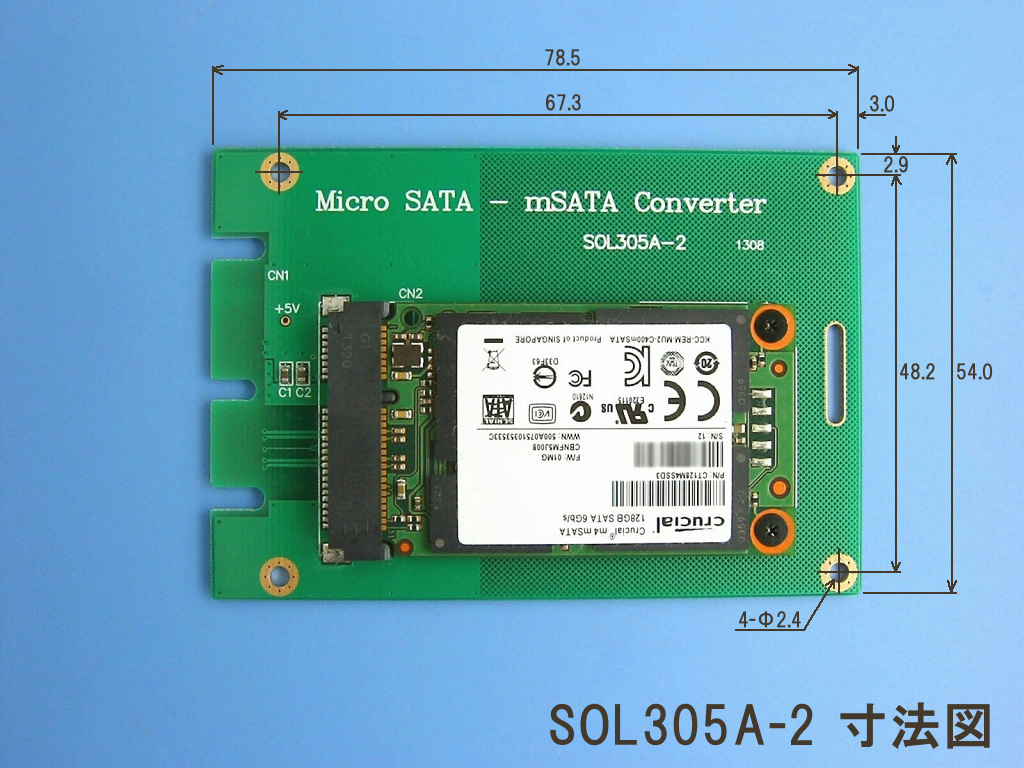 改良版 Micro SATA - mSATA Converter基板(SOL305A-2)_f0175344_11143833.jpg