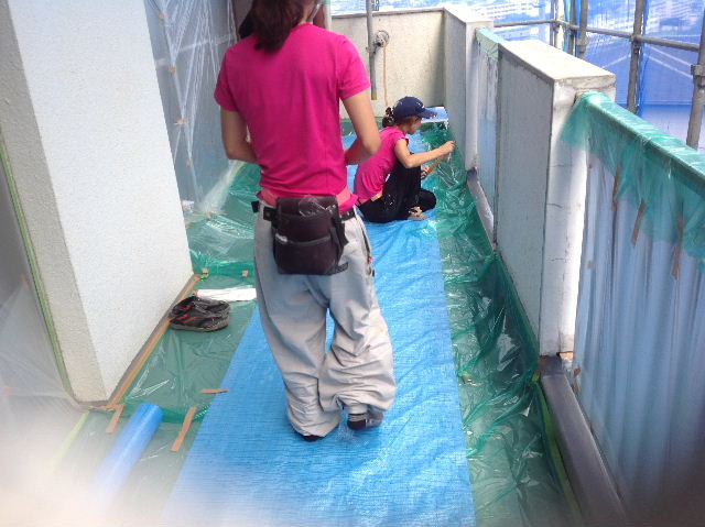 作業4日目 養生作業中_f0031037_2023952.jpg