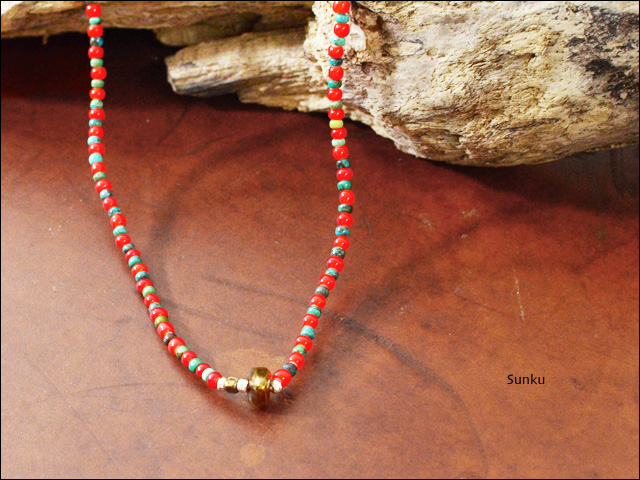 Sunku 39 [サンク] White Heart Beads&Turquoise Anklet&Necklace[SK-030] _f0051306_209135.jpg