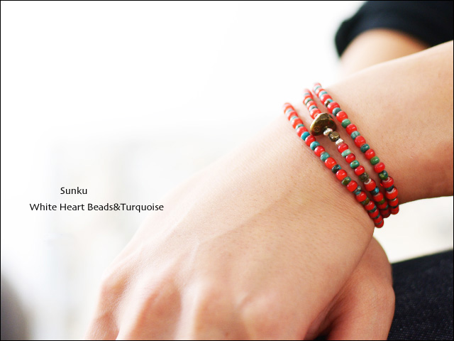 Sunku 39 [サンク] White Heart Beads&Turquoise Anklet&Necklace[SK-030] _f0051306_209256.jpg