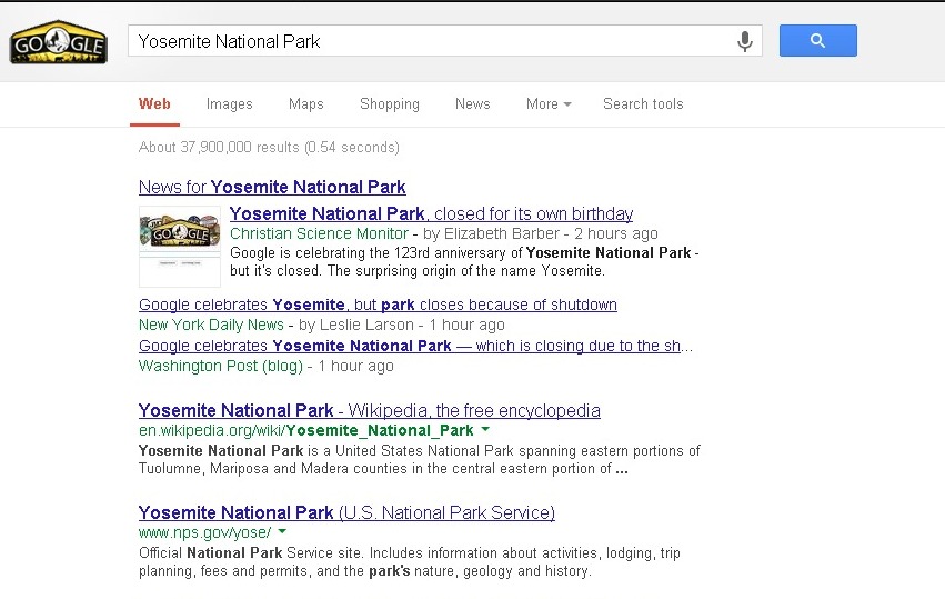 日々徒然－歳時記－Googleの遊び心_131001_ヨセミテ国立公園_123周年_c0153302_238332.jpg