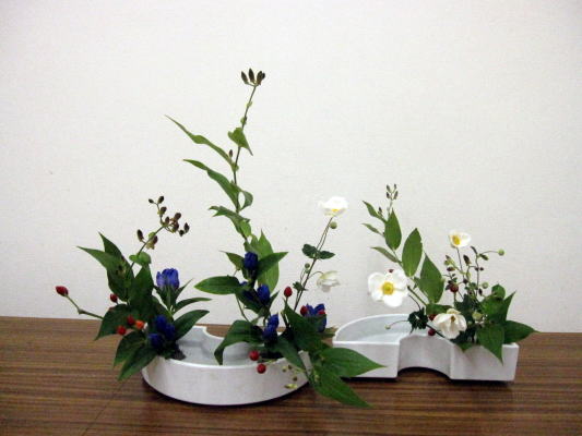 生花に使う小原流の横長の花器 名称 - 花瓶・フラワースタンド
