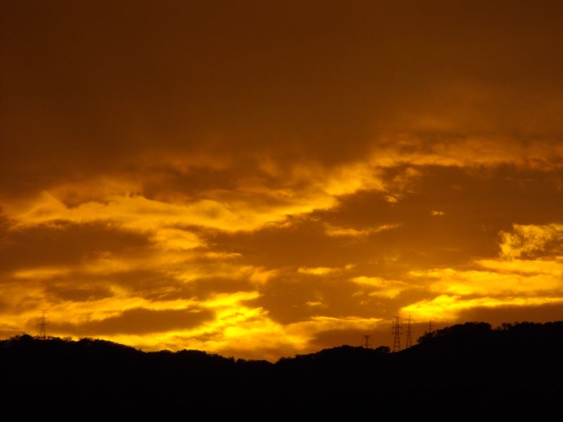 寒い一日ようやく雨が上がって夕焼け_c0025115_18514410.jpg