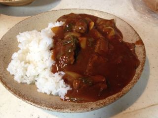 10月９日、カレーライス、サラダ_e0227385_22331727.jpg