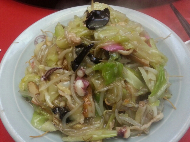 10/11 長崎飯店渋谷店 皿うどん + 生ビール ¥1,550_b0042308_11242239.jpg