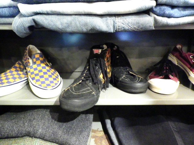 VANS 青×オレンジ チェッカーフラッグ スリッポン USA製 : AURA VANS 青×オレンジ チェッカーフラッグ スリッポン USA製 : AURA