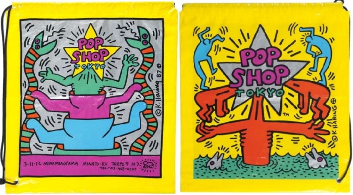 キース・ヘリングの紙袋「Pop Shop Tokyo Paper Bag」（1987