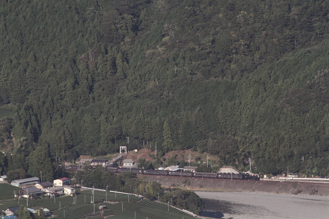 塩郷の吊り橋をくぐるC10 - 2013年秋・大井川 -_b0190710_22571037.jpg