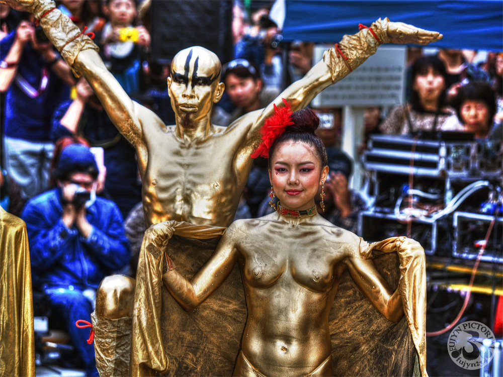 大須　金粉 大須大道町人祭2013 大駱駝艦 金粉ショウ : ふじーん画報 photo-life log HDRi