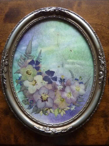 ステンドグラス風押し花ユリ額と楕円の額 : yoko-gardenの小部屋