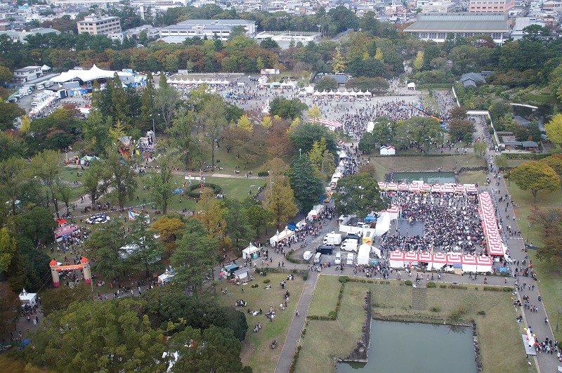 駿府公園を上から眺めて☆大道芸ワールドカップin静岡２０１３_a0122932_0303192.jpg