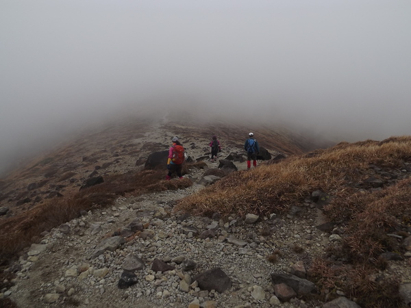 紅葉の九重連山再び 星生山～天狗ヶ城～中岳～白口岳～稲星山～久住山～扇ヶ鼻を行く_a0206345_1122221.jpg