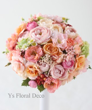 淡い色合いの花冠とブーケ 神戸へ_b0113510_23433937.jpg