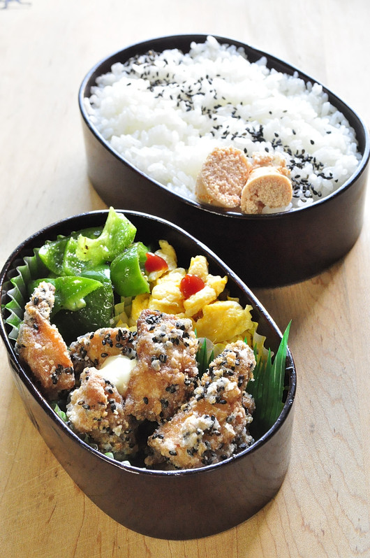 胡麻衣のささみ竜田揚げ弁当_b0171098_815153.jpg