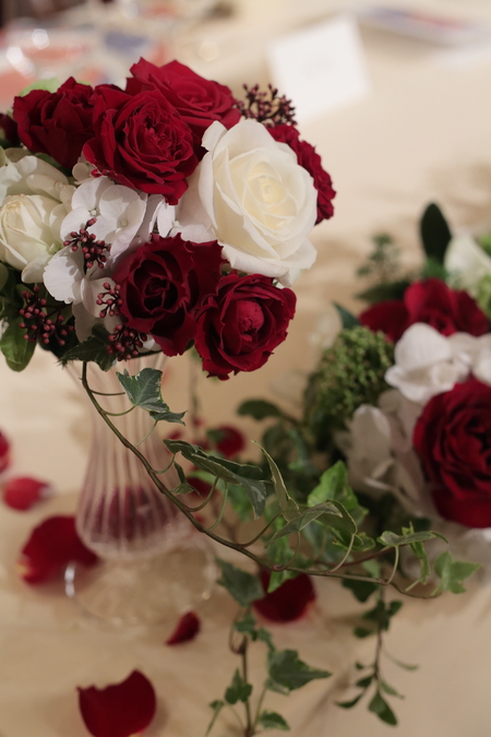 秋の装花 花嫁の誕生の瞬間 シェ松尾青山サロン様へ_a0042928_22323829.jpg
