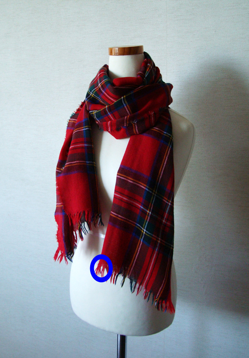 ロキャロン薄手タータンストールのふんわりボリューム巻き ケチケチ贅沢日記