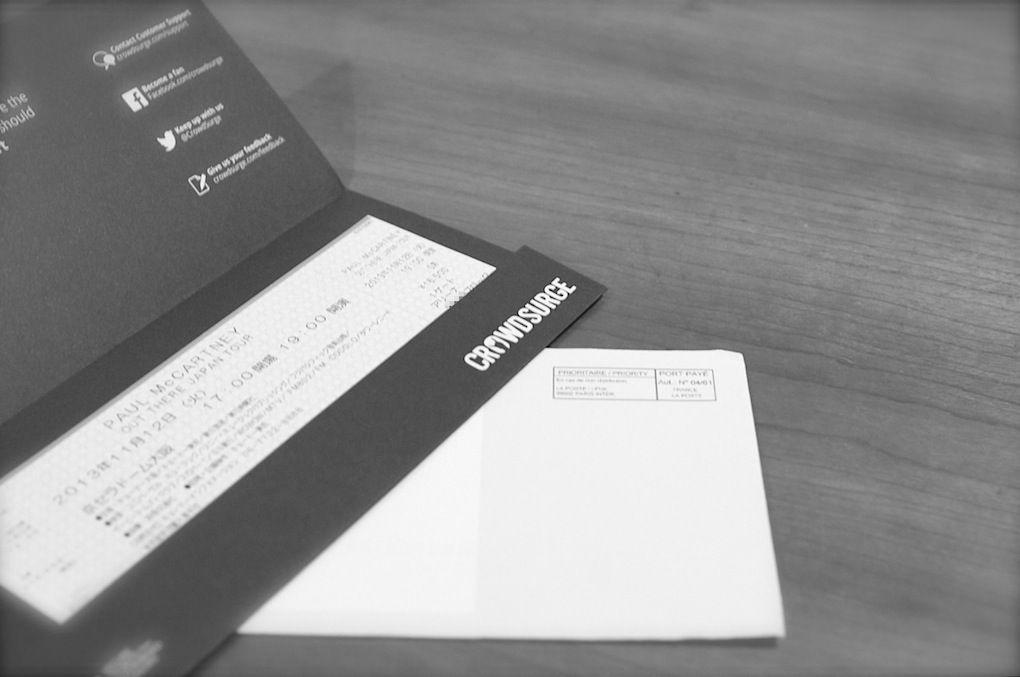 CrowdSurge...② 本日タイムマシンでticket到着♪_f0057849_1832674.jpg