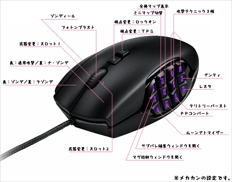 多ボタンマウス G600 を使ってpso2をプレイする Sv Lccessory 白 銀 灯 少 女 Web Loĝ