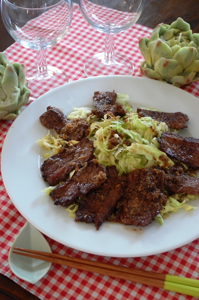 麺つゆで♪ボリューム焼肉レタスサラダ_d0104926_004243.jpg