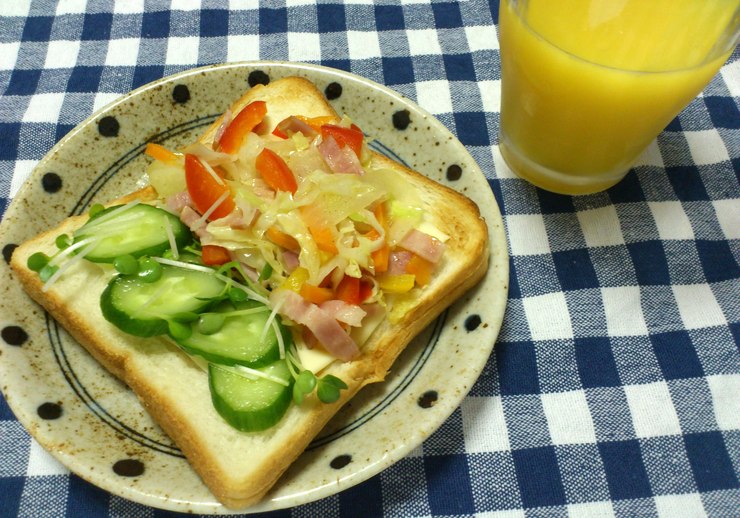 今日の朝ご飯・・・ホットサンド_b0242140_1126264.jpg