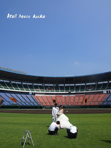 暑い夏の日　in 倉敷マスカットスタジアム_a0139570_20282455.jpg