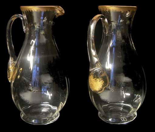 Sold- N.0635 金彩のピッシェ クリスタルガラスの水差し