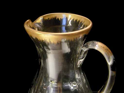 Sold- N.0635 金彩のピッシェ クリスタルガラスの水差し