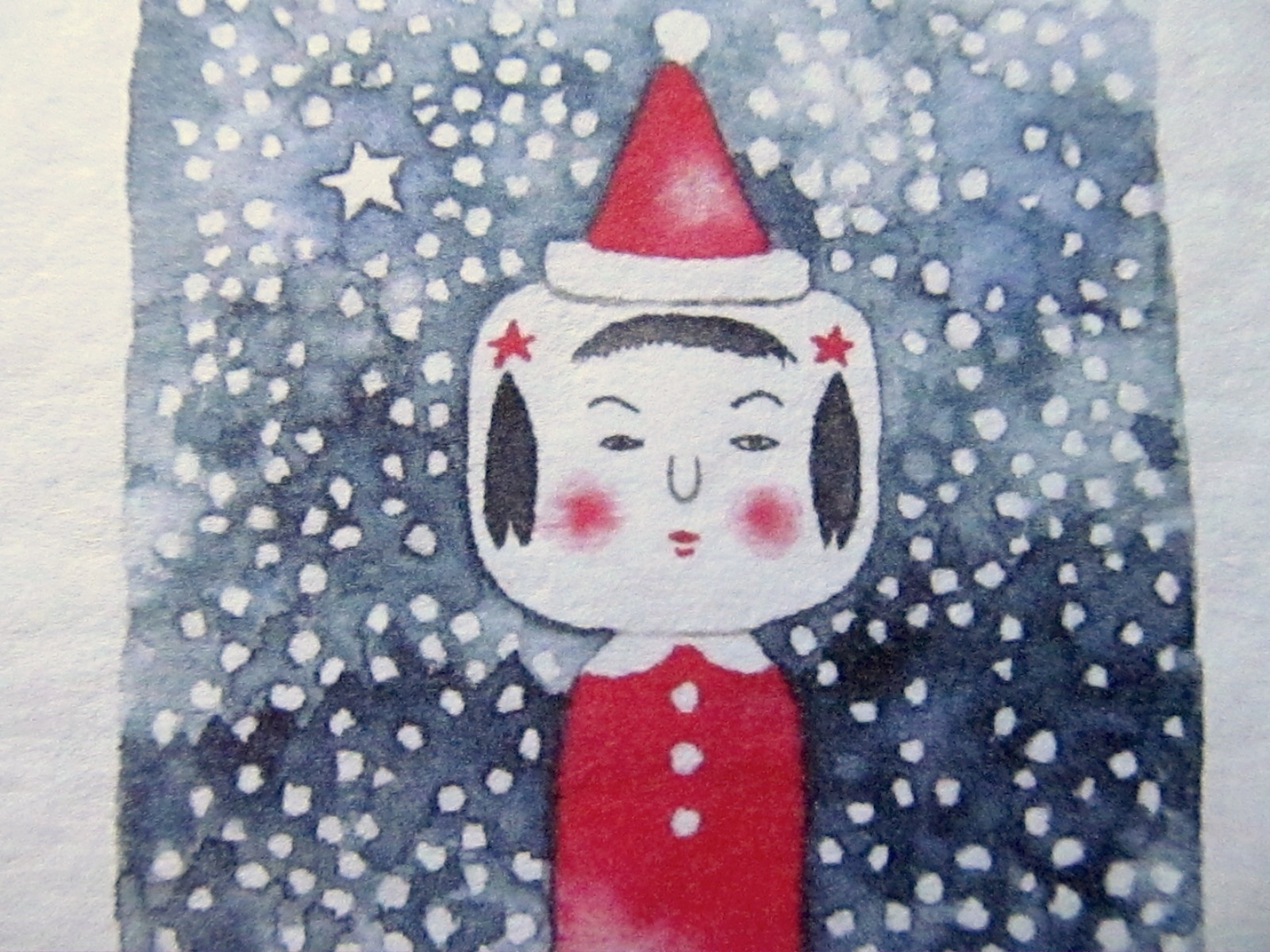 いしだゆみこさんのクリスマスカード、いろいろ入荷☆こけしとツリーワンピちゃん_f0129557_16192263.jpg