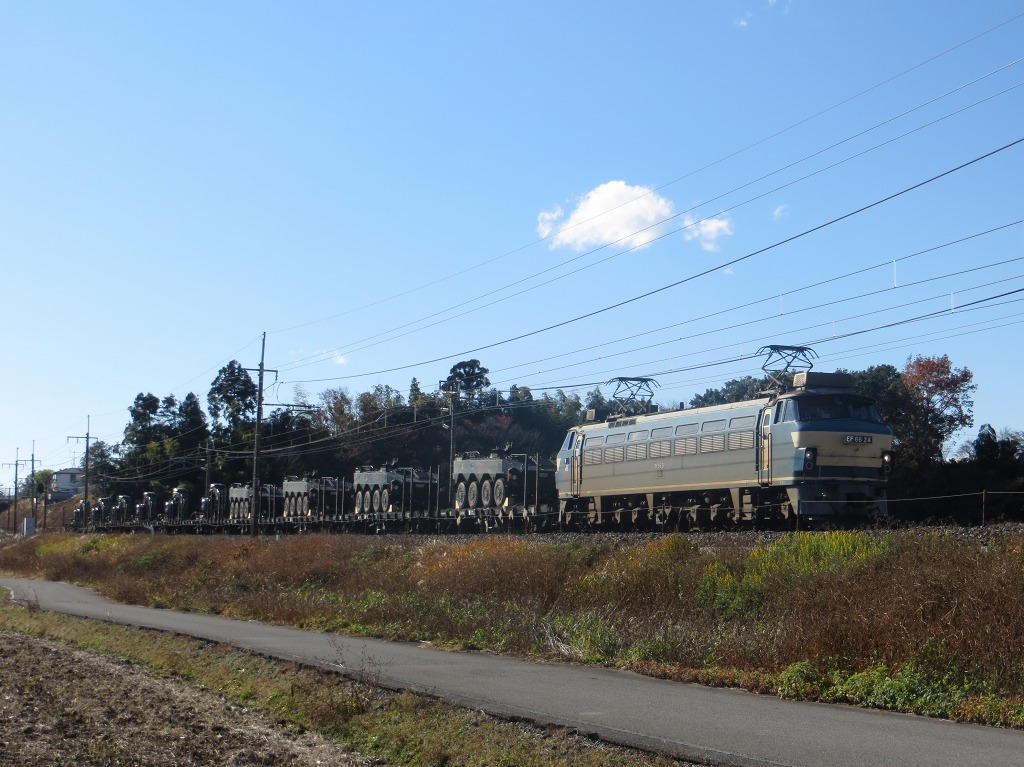 Ef6624牽引自衛隊機材輸送列車 Emsの 国鉄と昭和のある風景