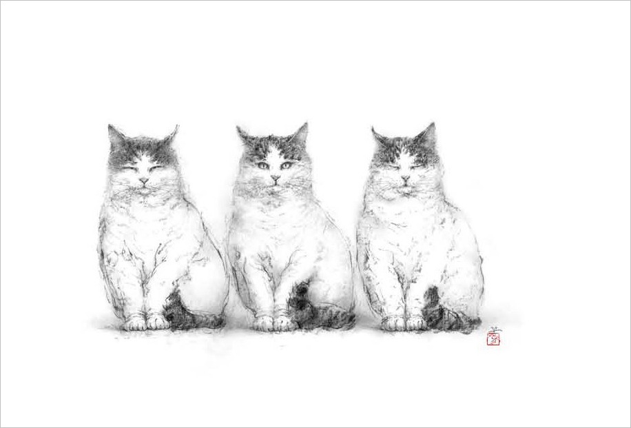 『(ねこ)絵葉書四枚セット(封筒付)』 Ⅲ_f0159856_7355284.jpg
