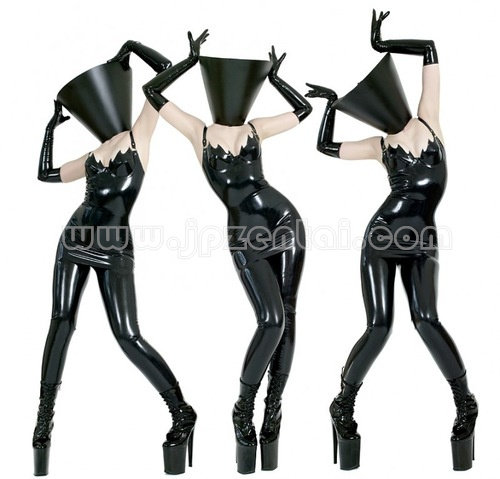 今すぐ使える 着痩せマジック 細身の黒の全身タイツ Zentai