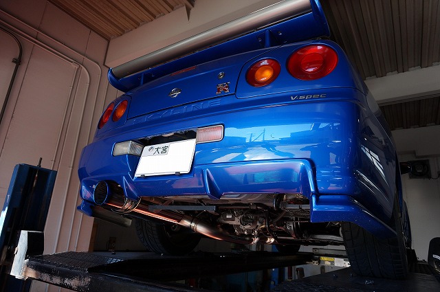 HKS スーパーターボマフラー ステンレス製 R34スカイラインGT-R用 HKS スーパー ターボ マフラー スカイライン ER34 4ドア用