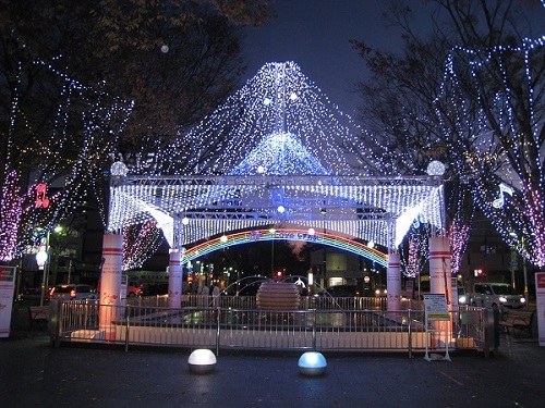 青葉シンボルロードイルミネーション 常盤公園噴水ショー 静岡市葵区 山の花 町の花