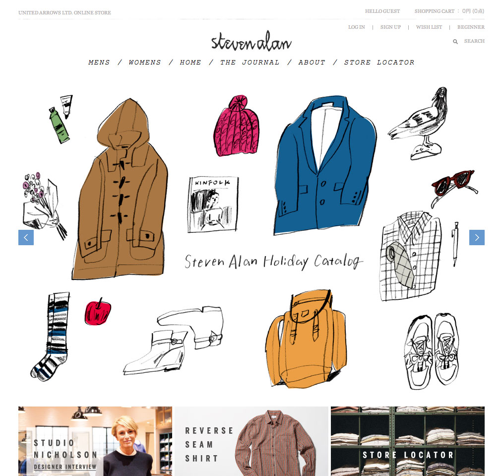 Steven Alan Holiday Catalog イラスト。_e0185385_15512134.jpg