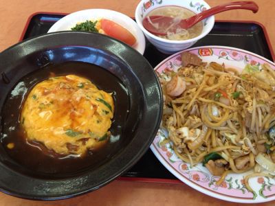 ランチ２０１３１２０５五目焼きそばセット定食・餃子の王将_a0026413_15515868.jpg