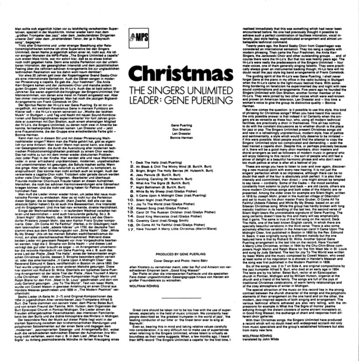 シンガーズ・アンリミテッド（The Singers Unlimited）「Christmas」（1972）_e0042361_2391296.jpg